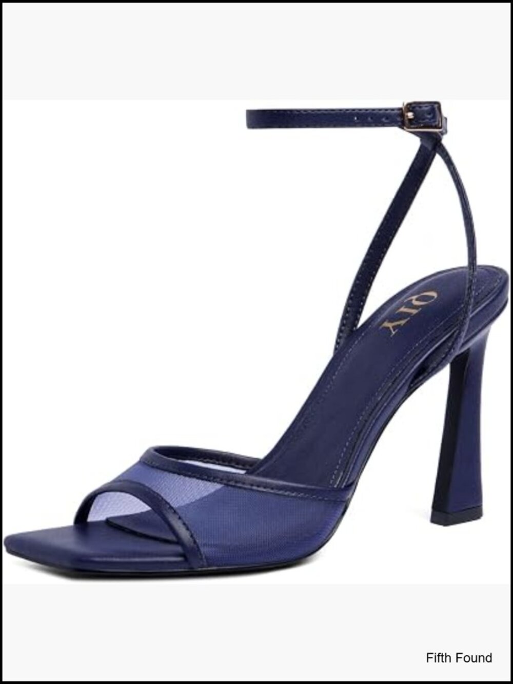 Strappy Square Toe Stiletto Heels Mesh Ankle Strap Dress Sandals - Picture 1 of 7